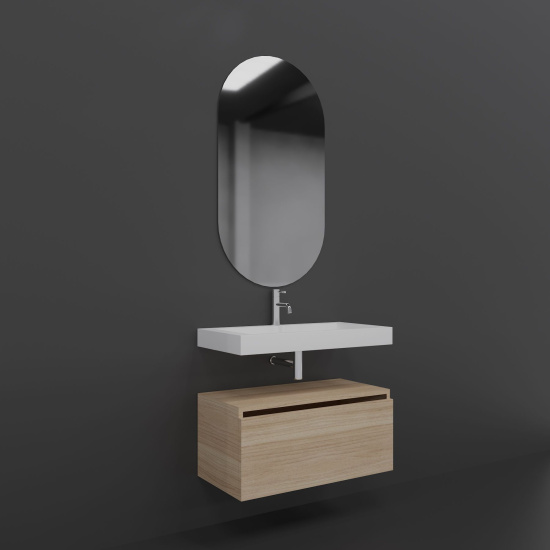 Мебель для ванной Armadi Art Flat 80 подвесная, light oak