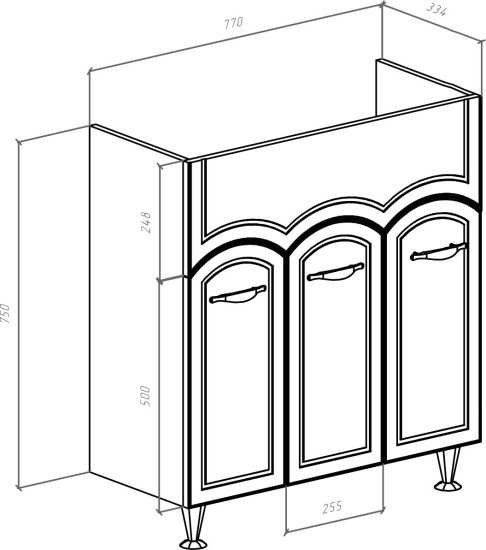 Мебель для ванной Bellezza Амелия 80 белая