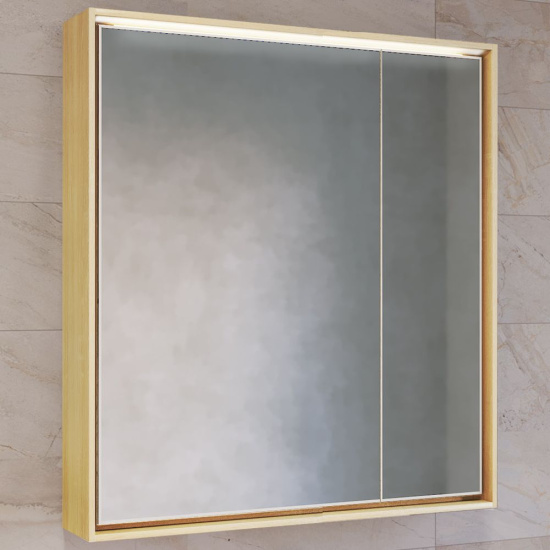 Мебель для ванной Raval Frame 75 со столешницей, белая, дуб сонома, подвесная