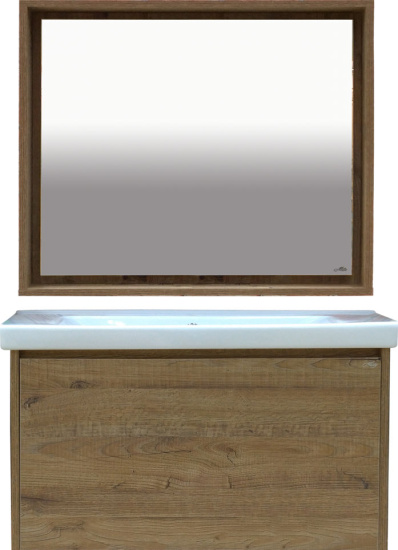 Зеркало Misty Даллас 100 светлое дерево, с подсветкой