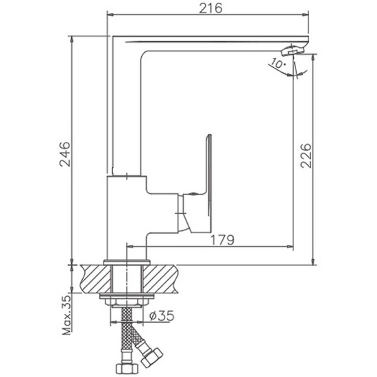Смеситель для кухни Haiba HB70505-8 белый/хром