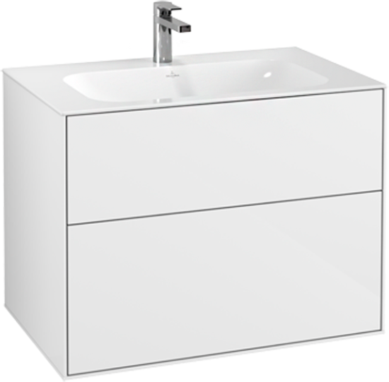 Мебель для ванной Villeroy & Boch Finion 80 glossy white lacquer, с настенным освещением