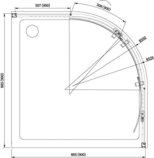 Душевой уголок Aquanet Alfa NAA2142 90х90х200 стекло прозрачное, профиль хром