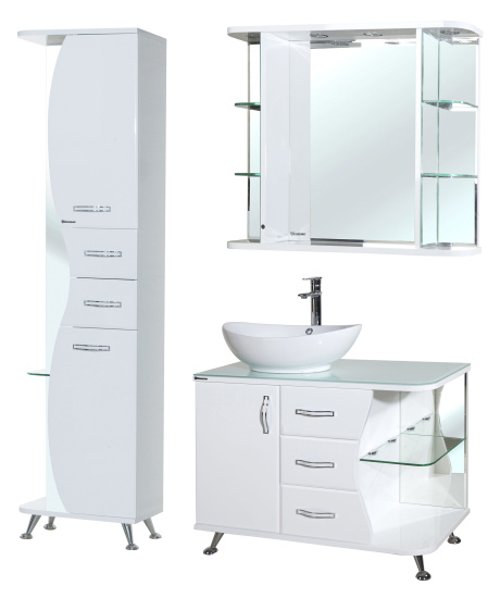 Тумба с раковиной Bellezza Рио 90 L белая