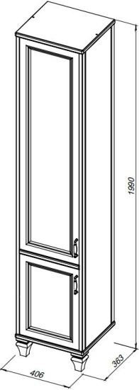 Пенал Aquanet Валенса 40 New L, белый матовый