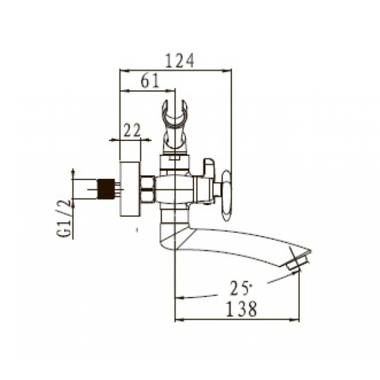 Смеситель для ванны Kaiser Trio 57122-2
