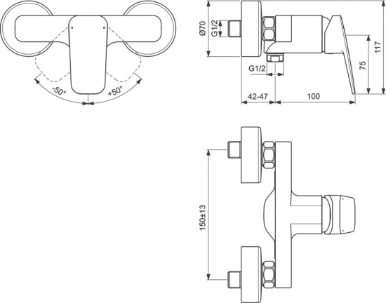 Душевой комплект Ideal Standard Ceraplan C1004AA