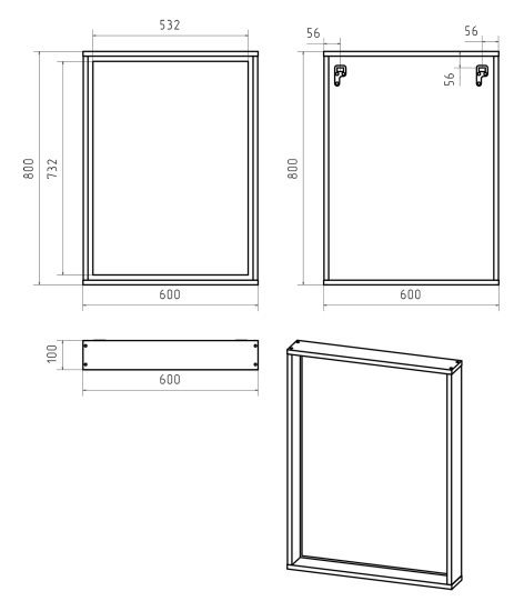 Зеркало Brevita Даллас 60 с полкой