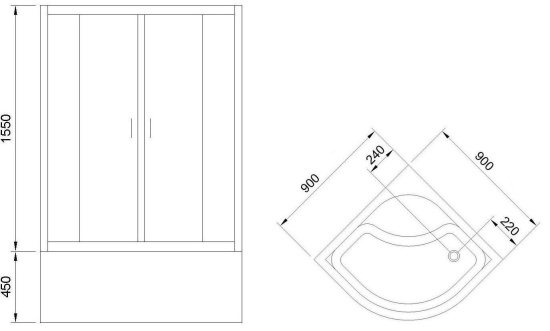 Душевой уголок Royal Bath RB 90BK-T