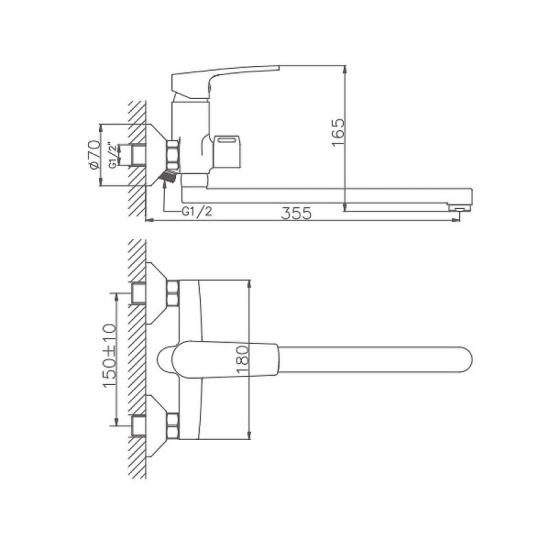 Смеситель для ванны Haiba HB22587 хром