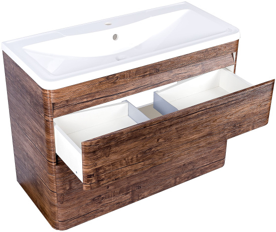 Тумба с раковиной Style Line Атлантика 100 Люкс Plus, напольная, старое дерево