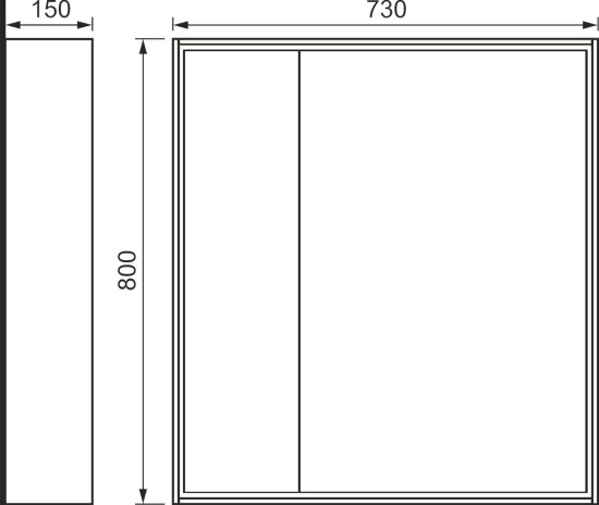Мебель для ванной Raval Frame 75 со столешницей, белая, дуб сонома, подвесная