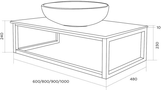 Столешница с раковиной 1MarKa Loft 60 светло-серый