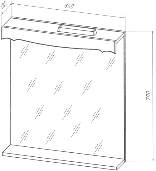 Зеркало Бриклаер Кантри 115 бежевый дуб