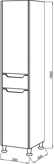Пенал Cerutti SPA Эмилия grey 35 правый