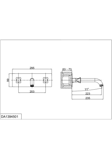 Смеситель для раковины D&K Hessen Grimm DA1384401 встраиваемый