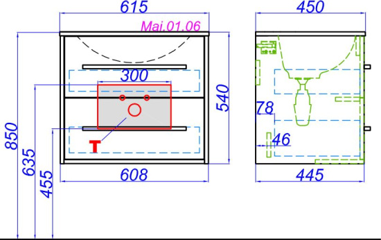 Мебель для ванной Aqwella 5 stars Miami 60