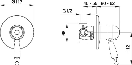 Смеситель для душа Migliore Oxford 19101 с внутренней частью, термостат