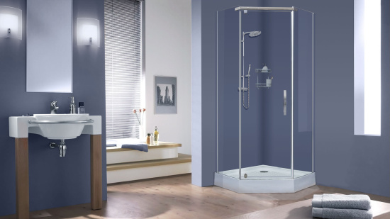 Душевой уголок Alex Baitler AB2590S1 90х90 см, профиль хром, стекло прозрачное