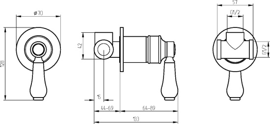 Смеситель для душа Migliore Ermitage Mini 28591 с внутренней частью, хром