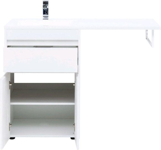 Тумба с раковиной Aquanet Токио 120 L белая напольная, 1 ящик, 2 дверцы
