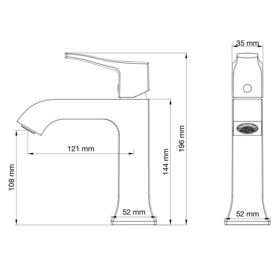 Смеситель для раковины Wonzon & Woghand Flex WW-88018072-BN