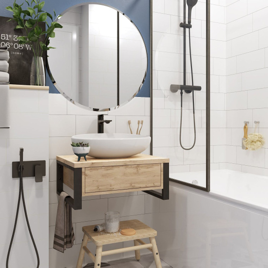 Тумба с раковиной 1MarKa Grunge Loft 60П дуб вотан