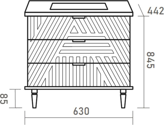 Тумба с раковиной Brevita Etna 65