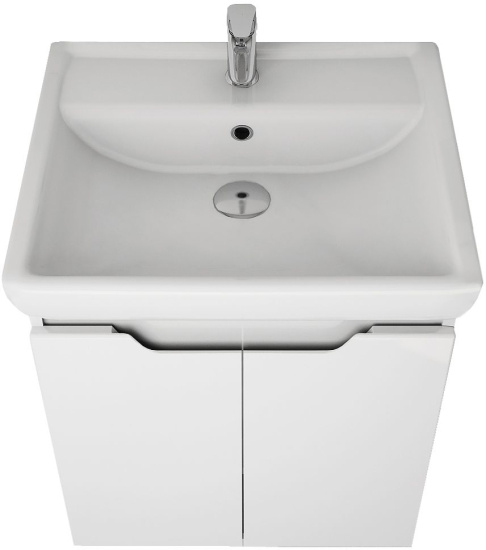 Тумба с раковиной Dreja Q Plus (D) 55 с опорами, белый глянец