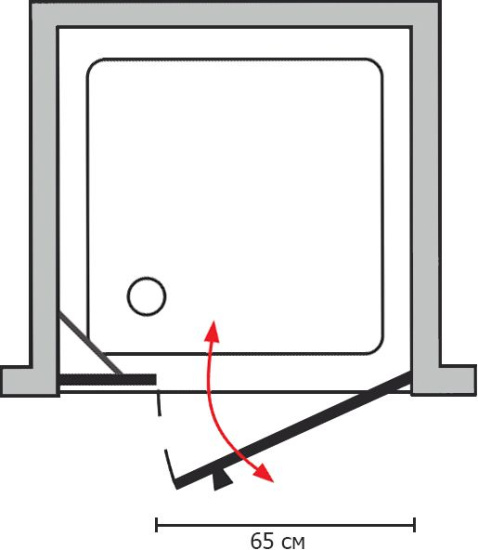 Душевая дверь в нишу GuteWetter Trend Door GK-862BP правая 105 см стекло бесцветное Two, профиль хром