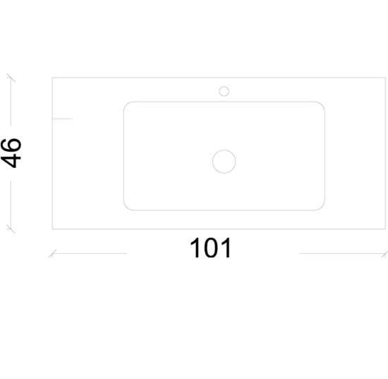 Тумба с раковиной Armadi Art Vallessi Avantgarde Canale 100 белая, с раковиной-столешницей