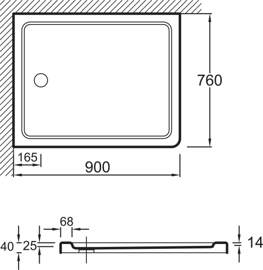 Поддон для душа Jacob Delafon Flight E62461 90х76 с сифоном