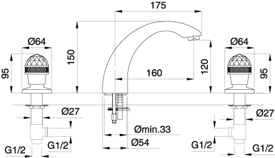 Смеситель для раковины Migliore Axo Swarovski 27112 хром