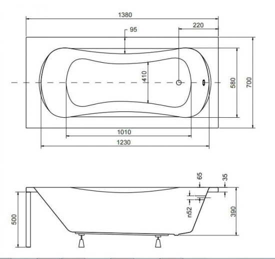 Акриловая ванна Besco Aria 140