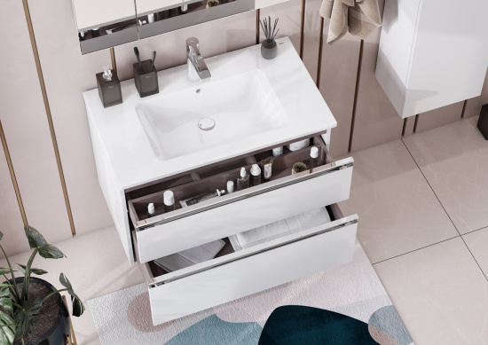 Мебель для ванной Roca The Gap 80 2 ящика, белый глянец