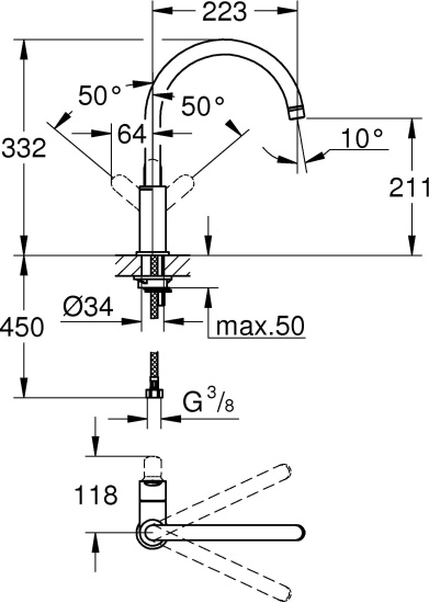 Смеситель для кухни Grohe BauEdge 31367000