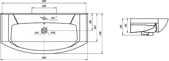 Тумба с раковиной Aquanet Честер 105 белая, патина золото