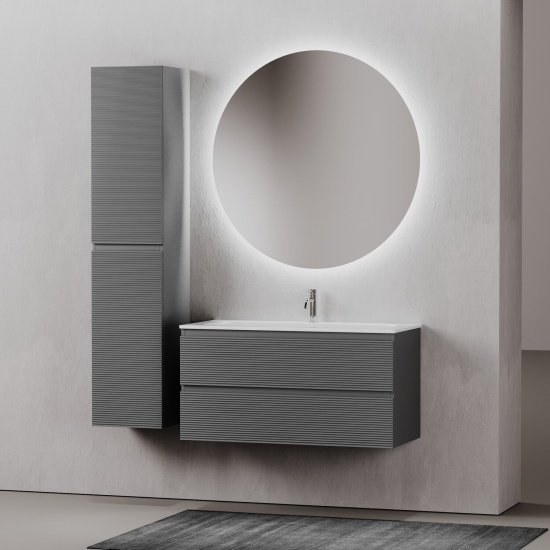 Тумба с раковиной Sancos Folk 100 Grey soft