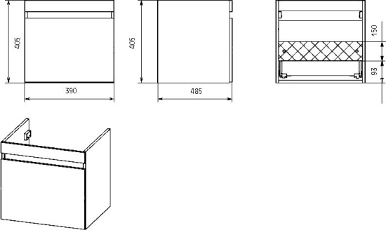 Мебель для ванной Misty Фостер 40 подвесная, под стиральную машину