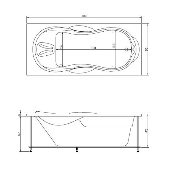 Акриловая ванна Aquatika Атлантис 180 см Basic
