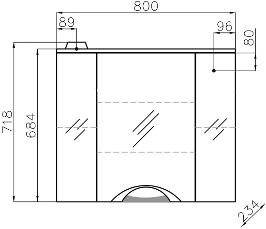Зеркало-шкаф Style Line Жасмин-2 80/С Люкс, белый