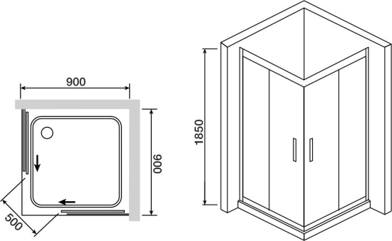 Душевой уголок RGW Classic CL-32 90x90x185