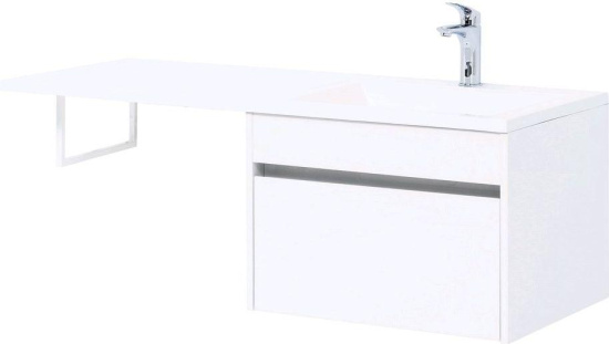 Тумба с раковиной Aquanet Токио 120 R белая подвесная, 1 ящик