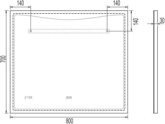 Зеркало Vigo Eva Luxe 80