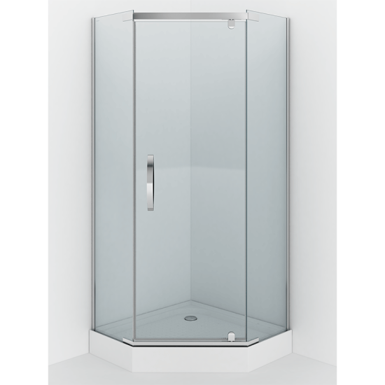 Душевой уголок Alex Baitler AB2590S1 90х90 см, профиль хром, стекло прозрачное