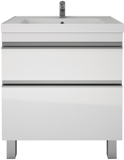 Тумба с раковиной Dreja Grace Plus 60 с опорами, белый глянец