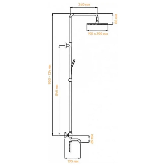 Душевая стойка Hansberge H5085BR с термостатом, бронза