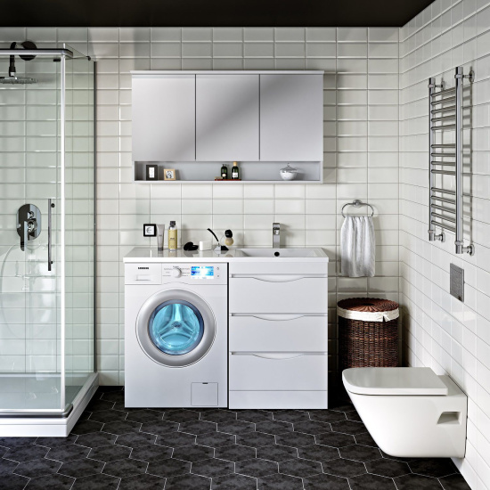 Мебель для ванной Runo Орион 60 раковина белая, под стиральную машину