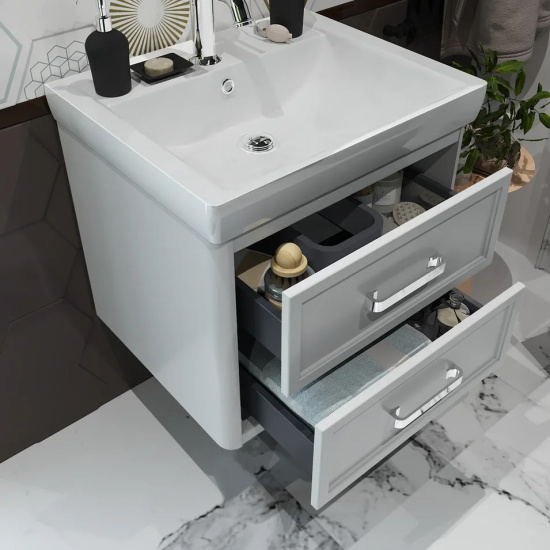 Мебель для ванной Opadiris Вегас 60, серая подвесная