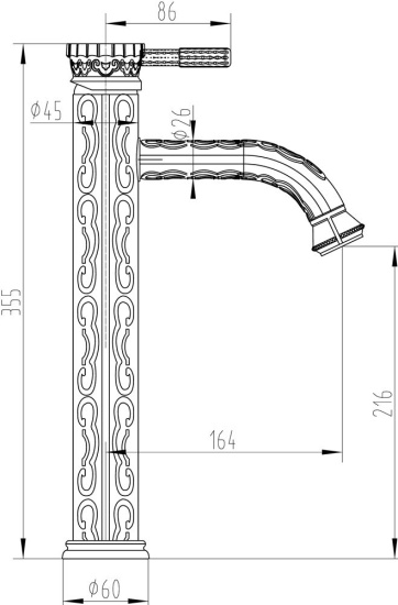 Смеситель для раковины Milacio Villena MC.503.BBR
